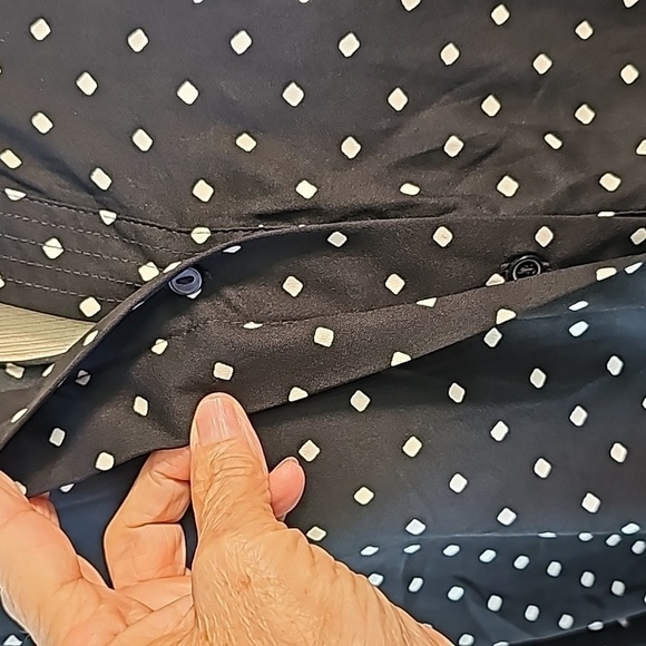 Women's black blouse with white pattern. Classic black 12-14 by Time And True. - Picture 3 of 7